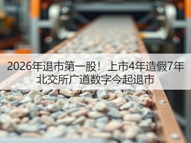 2026年退市第一股!上市4年造假7年 北交所广道数字今起退市(图1) 2026年退市第一股!上市4年造假7年 北交所广道数字今起退市(图1)