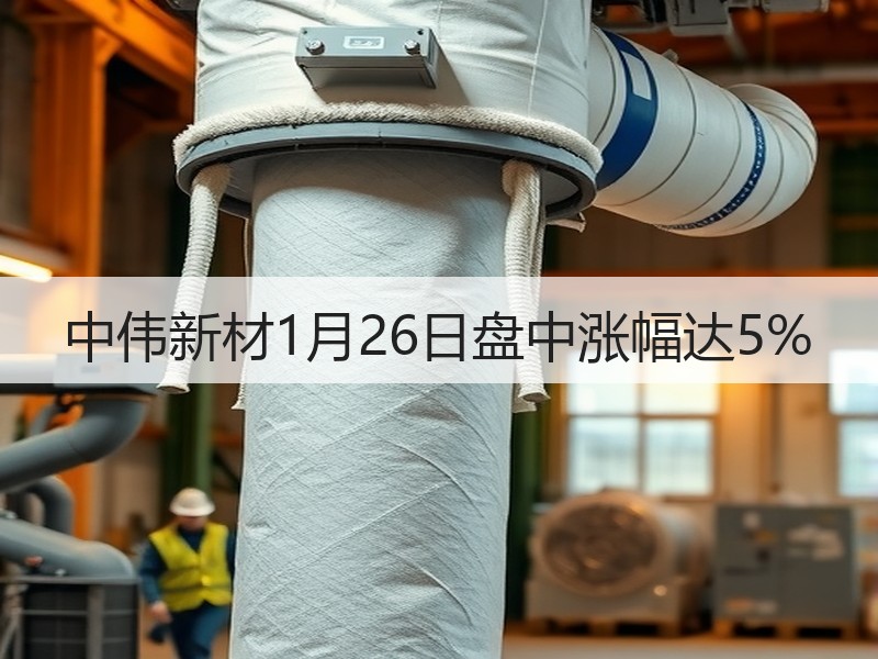 中伟新材1月26日盘中涨幅达5%