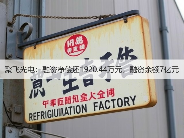 聚飞光电:融资净偿还1920.44万元,融资余额7亿元(图2) 聚飞光电:融资净偿还1920.44万元,融资余额7亿元(图2)