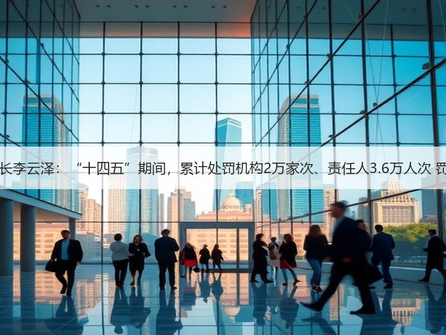 金融监管总局局长李云泽：“十四五”期间，累计处罚机构2万家次、责任人3.6万人次 罚没金额210亿元(图1)