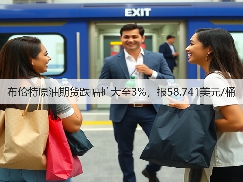 布伦特原油期货跌幅扩大至3%，报58.741美元/桶