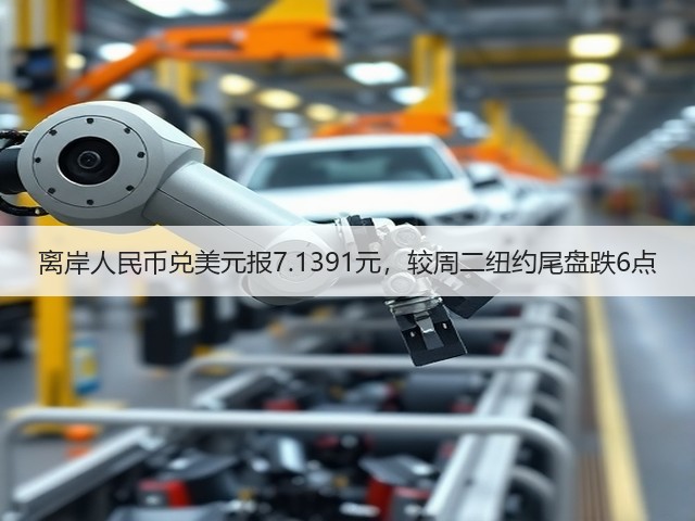 离岸人民币兑美元报7.1391元，较周二纽约尾盘跌6点(图1)