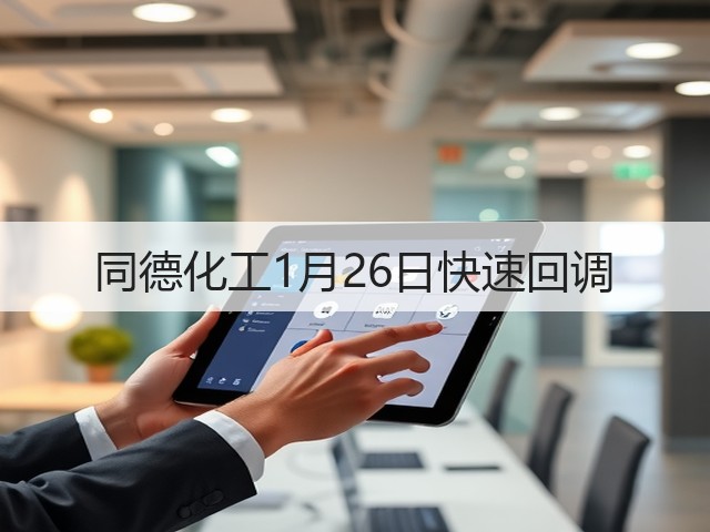 同德化工1月26日快速回调(图1) 同德化工1月26日快速回调(图1)