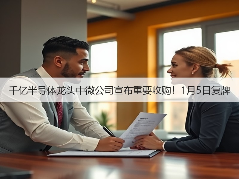 千亿半导体龙头中微公司宣布重要收购！1月5日复牌