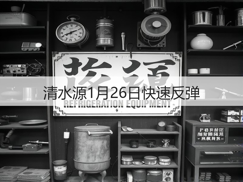 清水源1月26日快速反弹