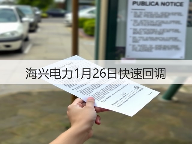 海兴电力1月26日快速回调(图1) 海兴电力1月26日快速回调(图1)