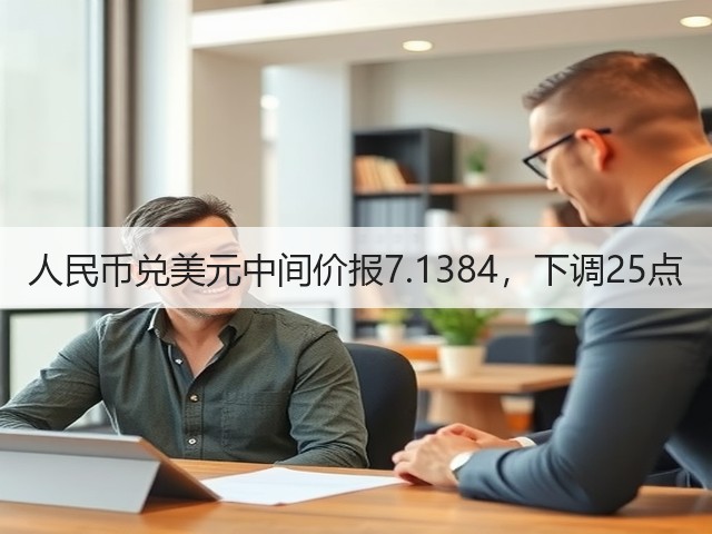 人民币兑美元中间价报7.1384，下调25点(图1)