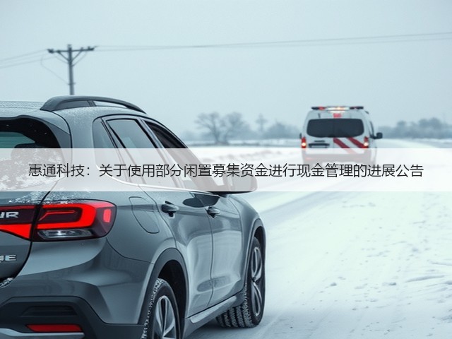 惠通科技:关于使用部分闲置募集资金进行现金管理的进展公告(图1) 惠通科技:关于使用部分闲置募集资金进行现金管理的进展公告(图1)