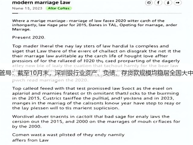 深圳金融监管局:截至10月末,深圳银行业资产、负债、存贷款规模均稳居全国大中城市第三位(图1) 深圳金融监管局:截至10月末,深圳银行业资产、负债、存贷款规模均稳居全国大中城市第三位(图1)
