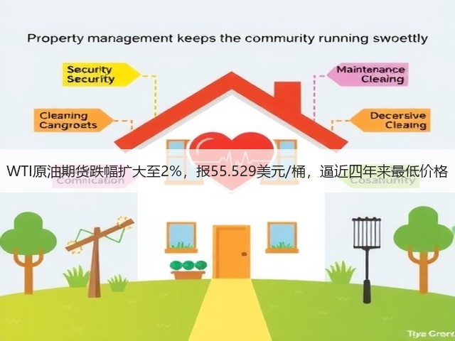 WTI原油期货跌幅扩大至2%，报55.529美元/桶，逼近四年来最低价格(图1)