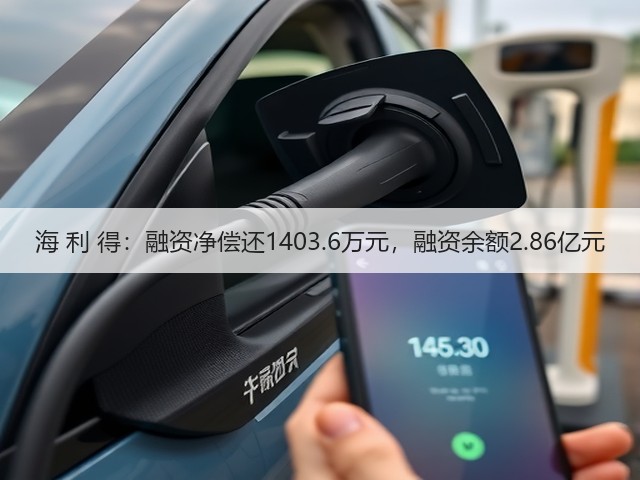 海 利 得：融资净偿还1403.6万元，融资余额2.86亿元(图3)