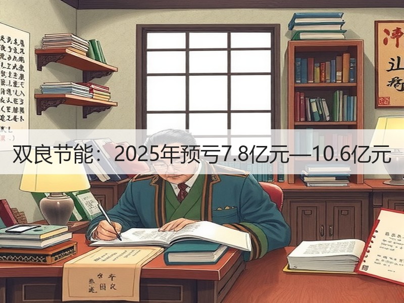 双良节能：2025年预亏7.8亿元—10.6亿元
