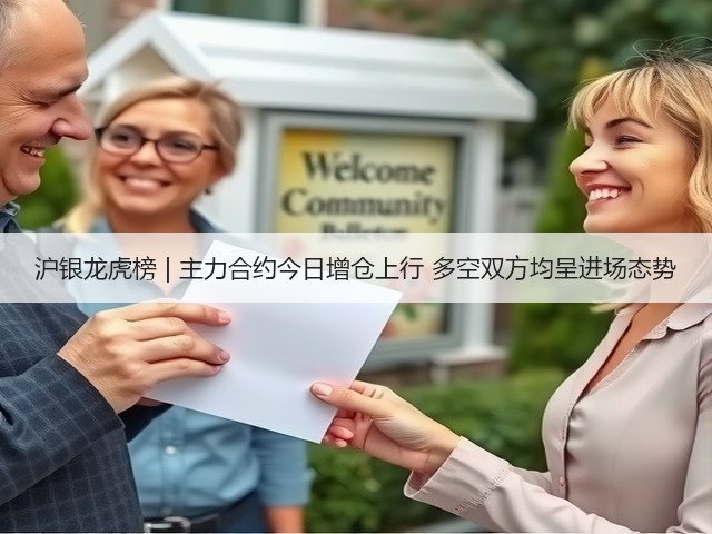 沪银龙虎榜 | 主力合约今日增仓上行 多空双方均呈进场态势(图1)