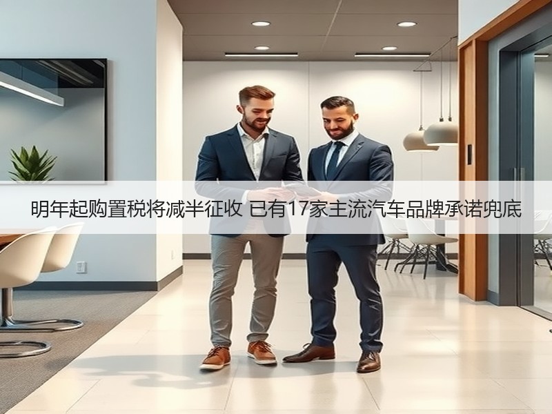 明年起购置税将减半征收 已有17家主流汽车品牌承诺兜底
