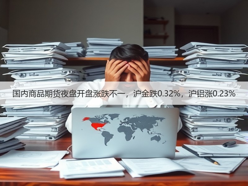 国内商品期货夜盘开盘涨跌不一，沪金跌0.32%，沪铝涨0.23%