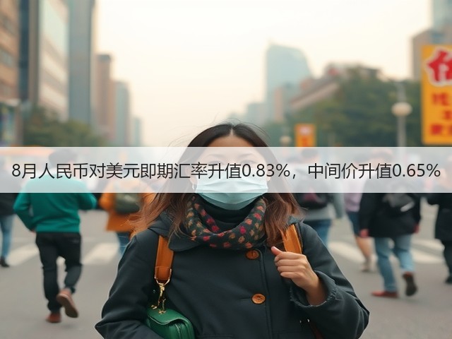 8月人民币对美元即期汇率升值0.83%,中间价升值0.65%(图2) 8月人民币对美元即期汇率升值0.83%,中间价升值0.65%(图2)