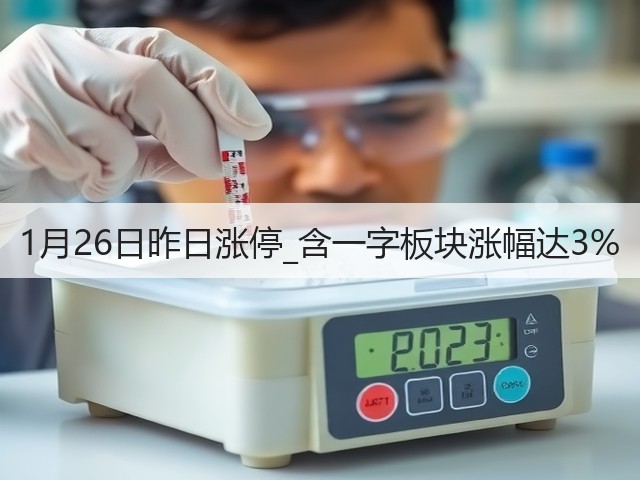 1月26日昨日涨停_含一字板块涨幅达3%(图1)