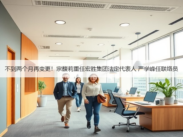 不到两个月再变更!宗馥莉重任宏胜集团法定代表人 严学峰任联络员(图1) 不到两个月再变更!宗馥莉重任宏胜集团法定代表人 严学峰任联络员(图1)