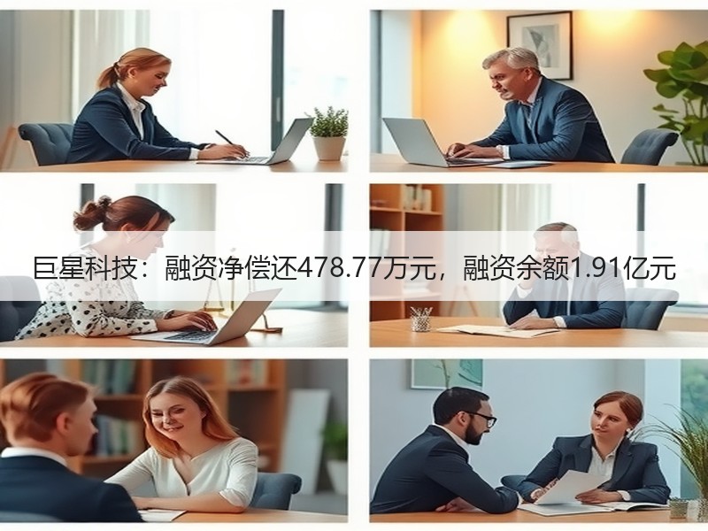 巨星科技：融资净偿还478.77万元，融资余额1.91亿元