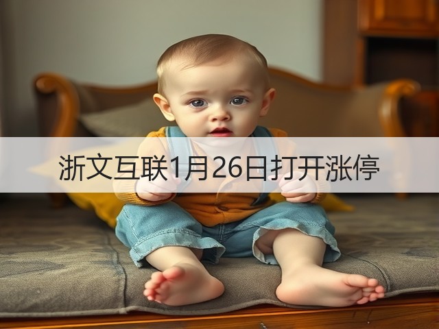 浙文互联1月26日打开涨停(图1) 浙文互联1月26日打开涨停(图1)