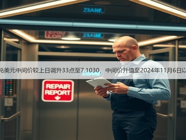 人民币兑美元中间价较上日调升33点至7.1030，中间价升值至2024年11月6日以来最高(图3)