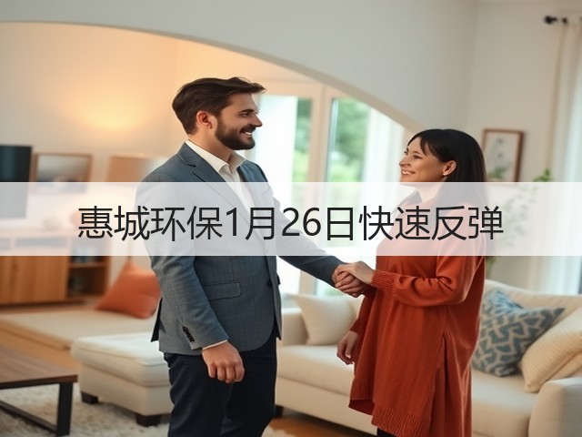 惠城环保1月26日快速反弹(图1) 惠城环保1月26日快速反弹(图1)