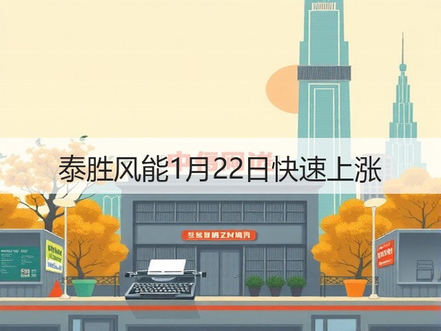 泰胜风能1月22日快速上涨(图3) 泰胜风能1月22日快速上涨(图3)