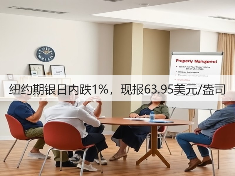 纽约期银日内跌1%，现报63.95美元/盎司