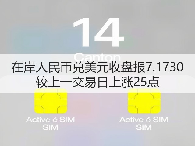 在岸人民币兑美元收盘报7.1730 较上一交易日上涨25点(图2)
