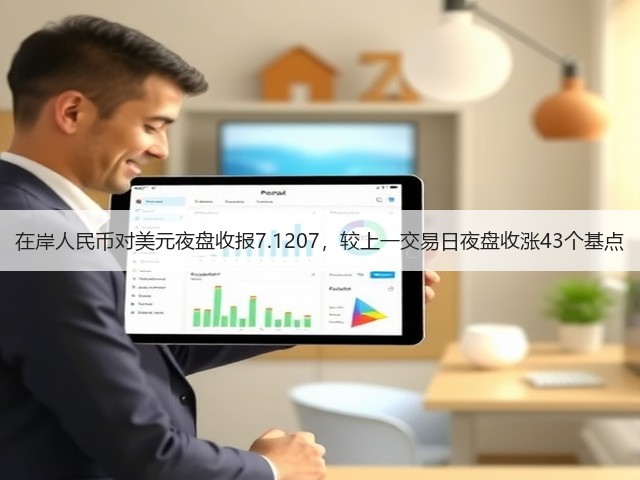 在岸人民币对美元夜盘收报7.1207，较上一交易日夜盘收涨43个基点(图1)