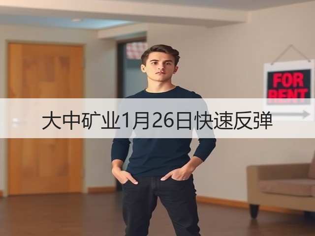 大中矿业1月26日快速反弹(图1) 大中矿业1月26日快速反弹(图1)