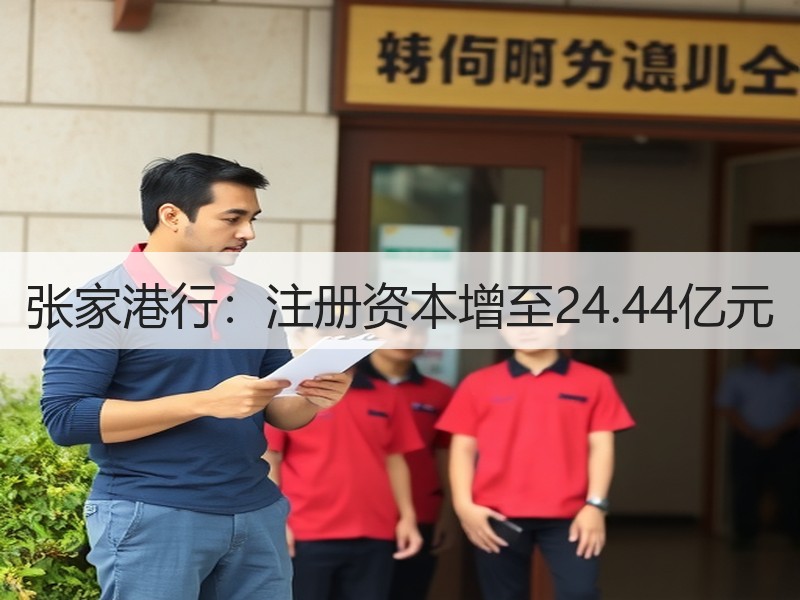 张家港行：注册资本增至24.44亿元