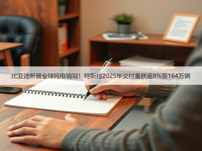比亚迪新晋全球纯电销冠！特斯拉2025年交付量跌逾8%至164万辆