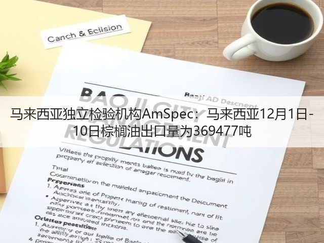 马来西亚独立检验机构AmSpec：马来西亚12月1日-10日棕榈油出口量为369477吨(图2)