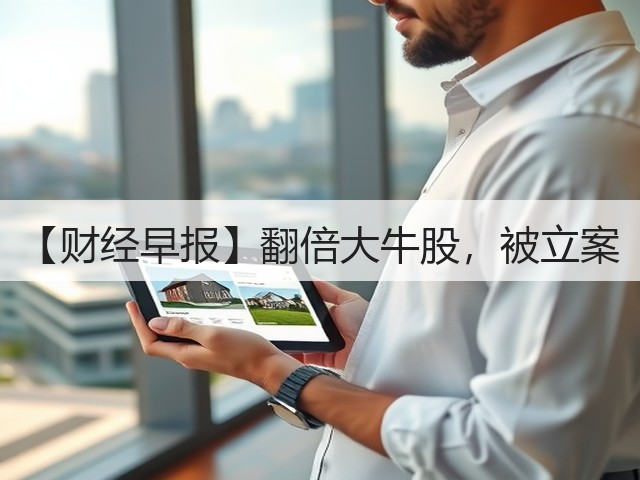 【财经早报】翻倍大牛股,被立案(图1) 【财经早报】翻倍大牛股,被立案(图1)