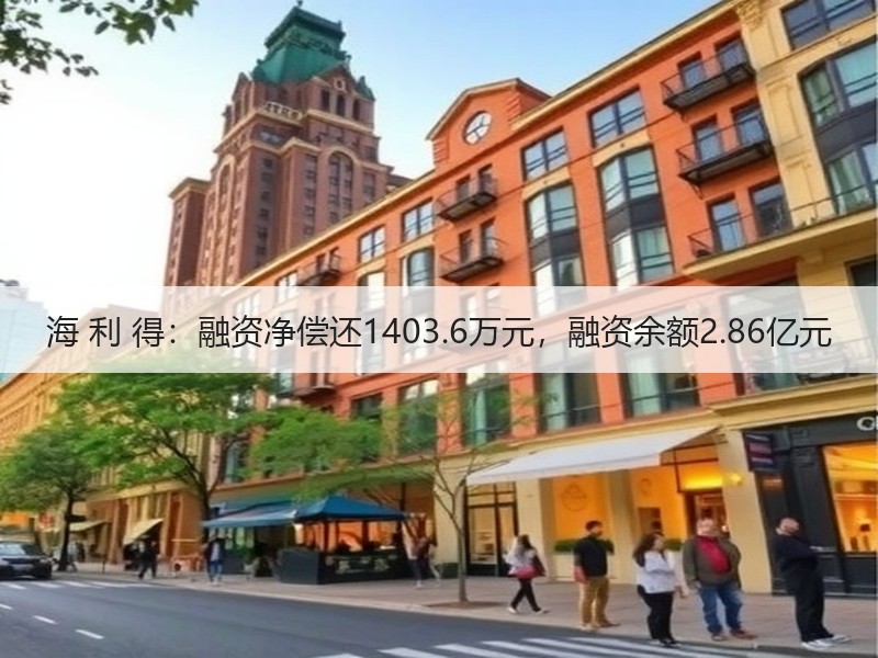 海 利 得：融资净偿还1403.6万元，融资余额2.86亿元