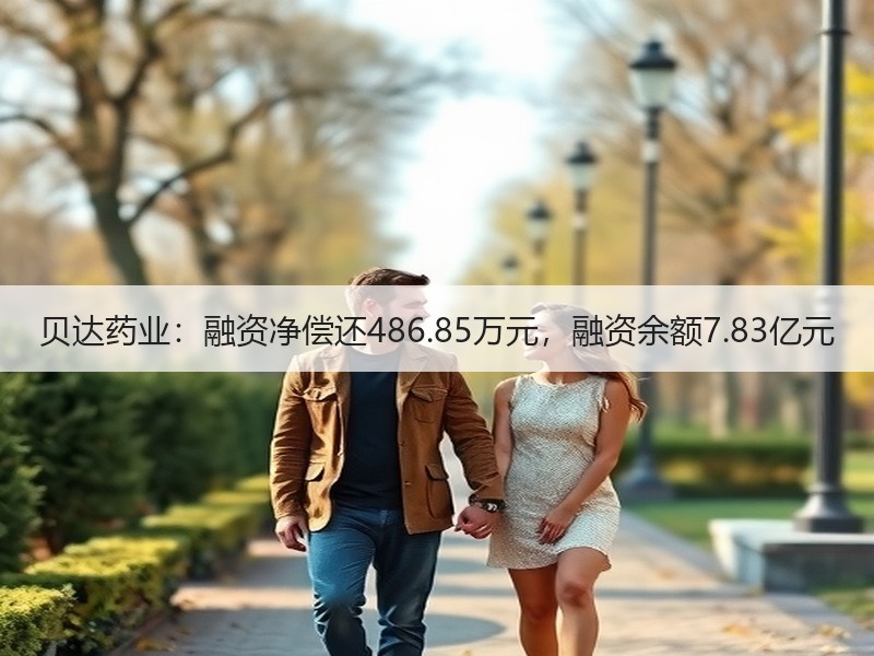 贝达药业：融资净偿还486.85万元，融资余额7.83亿元