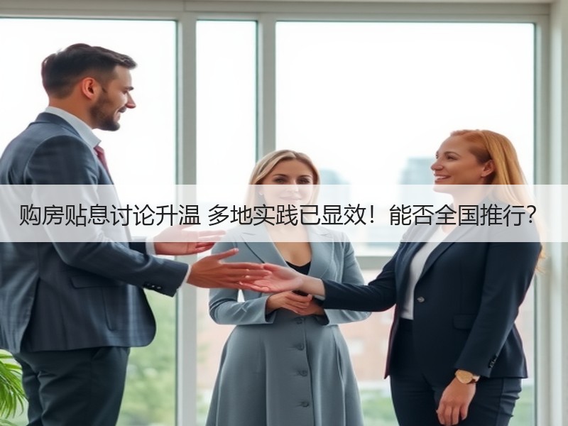 购房贴息讨论升温 多地实践已显效！能否全国推行？
