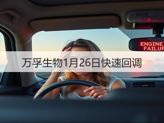 万孚生物1月26日快速回调(图1) 万孚生物1月26日快速回调(图1)
