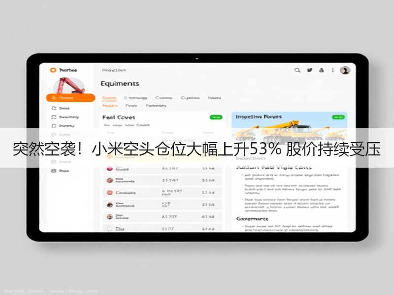 突然空袭！小米空头仓位大幅上升53% 股价持续受压
