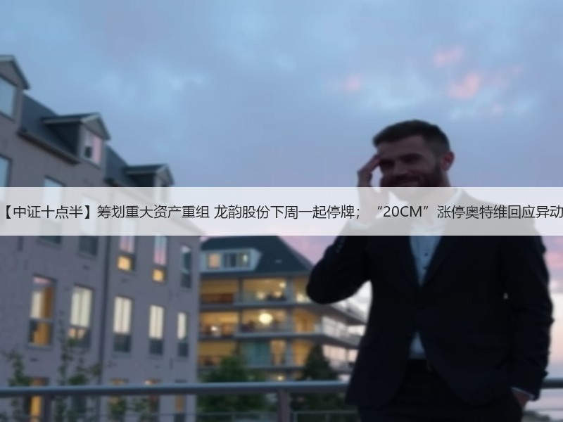 【中证十点半】筹划重大资产重组 龙韵股份下周一起停牌；“20CM”涨停奥特维回应异动