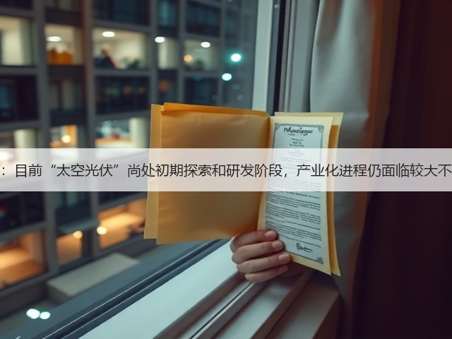 奥特维:目前“太空光伏”尚处初期探索和研发阶段,产业化进程仍面临较大不确定性(图1) 奥特维:目前“太空光伏”尚处初期探索和研发阶段,产业化进程仍面临较大不确定性(图1)