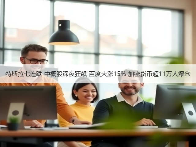 特斯拉七连跌 中概股深夜狂飙 百度大涨15% 加密货币超11万人爆仓(图3) 特斯拉七连跌 中概股深夜狂飙 百度大涨15% 加密货币超11万人爆仓(图3)