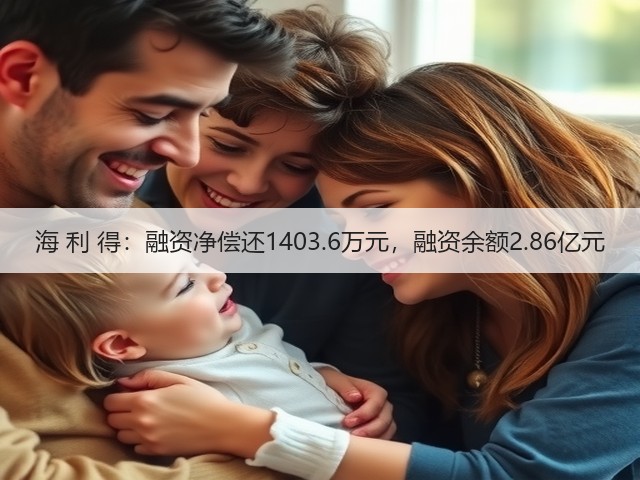 海 利 得：融资净偿还1403.6万元，融资余额2.86亿元(图1)