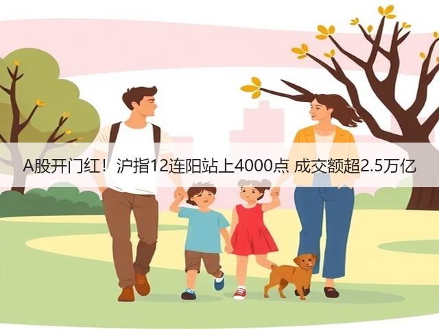 A股开门红！沪指12连阳站上4000点 成交额超2.5万亿(图2)