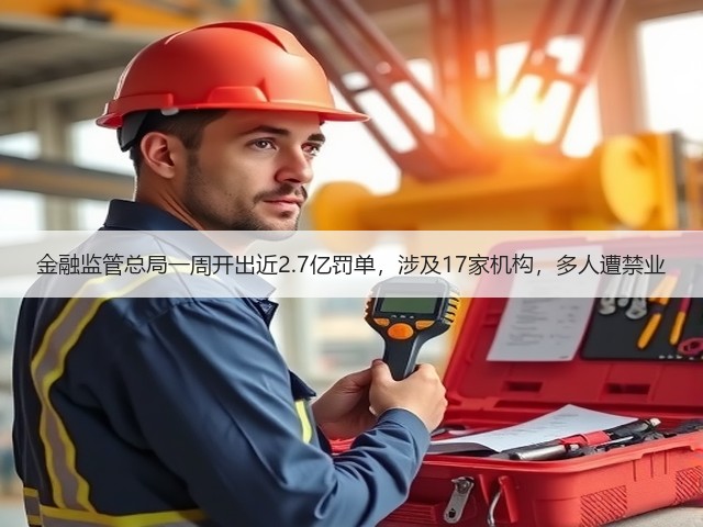金融监管总局一周开出近2.7亿罚单,涉及17家机构,多人遭禁业(图1) 金融监管总局一周开出近2.7亿罚单,涉及17家机构,多人遭禁业(图1)