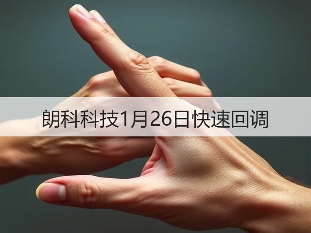 朗科科技1月26日快速回调(图1) 朗科科技1月26日快速回调(图1)