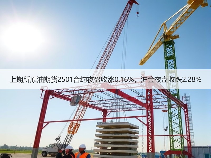 上期所原油期货2501合约夜盘收涨0.16%，沪金夜盘收跌2.28%