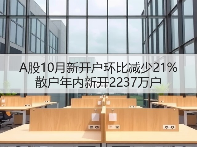 A股10月新开户环比减少21% 散户年内新开2237万户(图2) A股10月新开户环比减少21% 散户年内新开2237万户(图2)