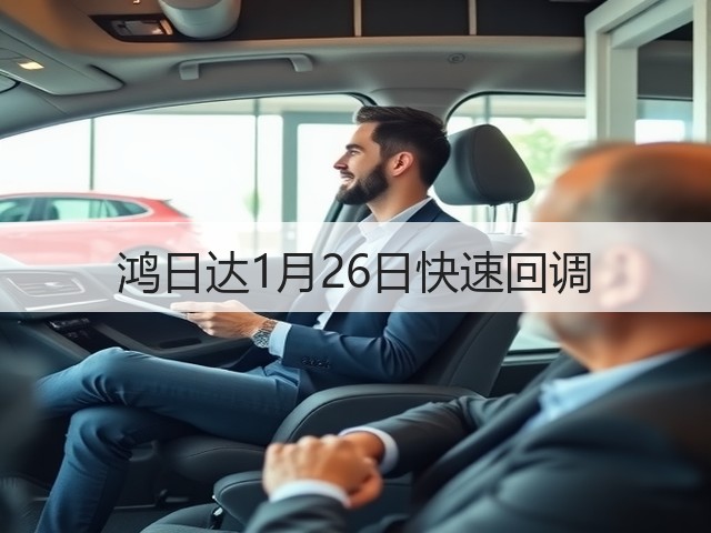 鸿日达1月26日快速回调(图2) 鸿日达1月26日快速回调(图2)
